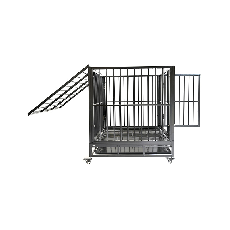 DH121-1 Jaula para perros tipo perrera de metal resistente de 2 puertas