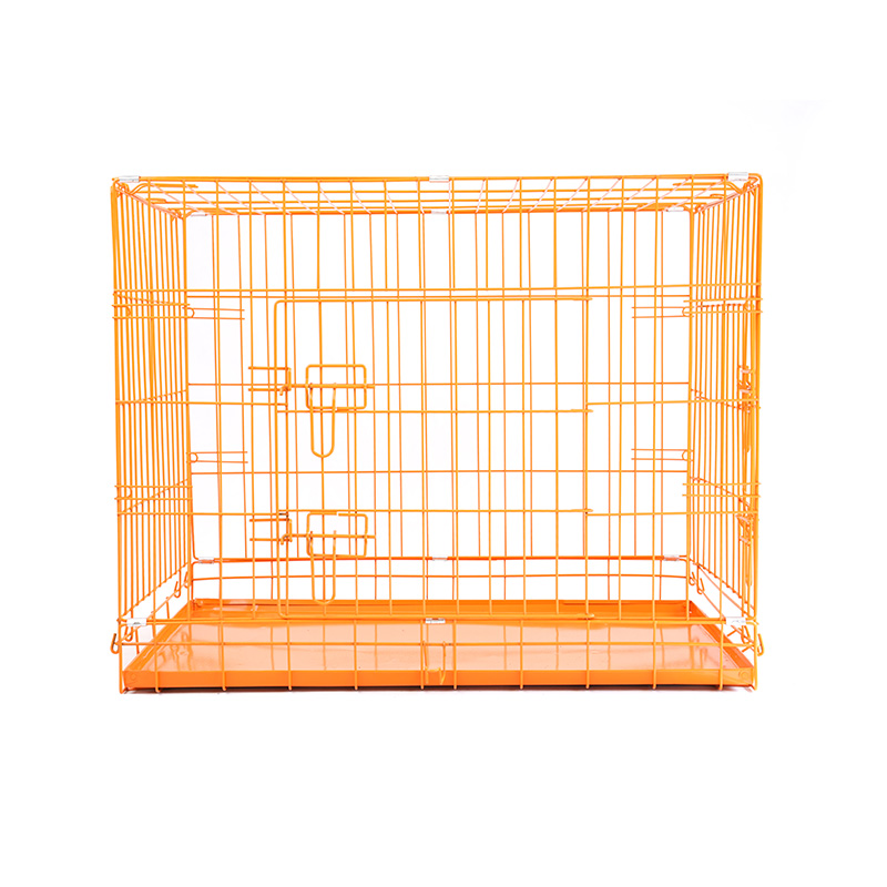 DH016-2 Caja plegable para mascotas con perrera de 2 puertas y bandeja de ABS