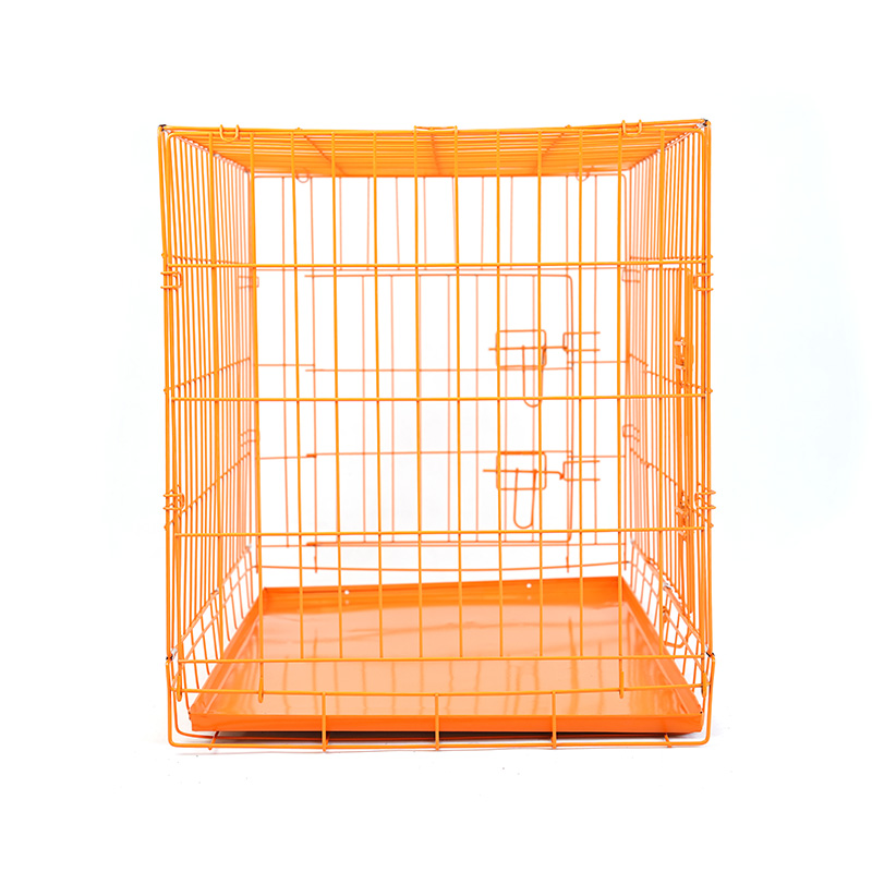 DH016-2 Caja plegable para mascotas con perrera de 2 puertas y bandeja de ABS