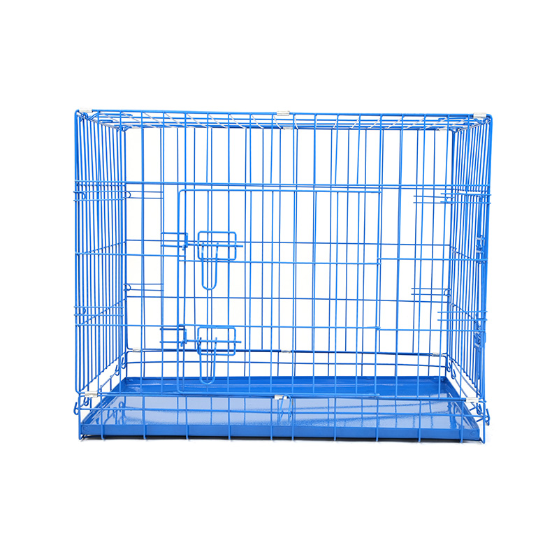 DH016-2 Caja plegable para mascotas con perrera de 2 puertas y bandeja de ABS