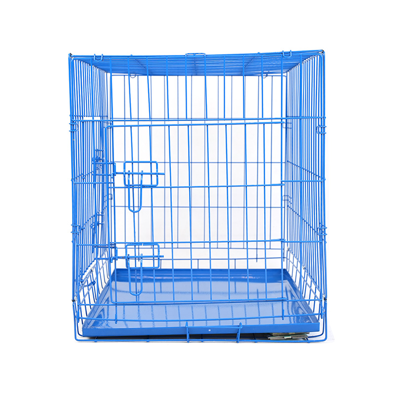 DH016-2 Caja plegable para mascotas con perrera de 2 puertas y bandeja de ABS