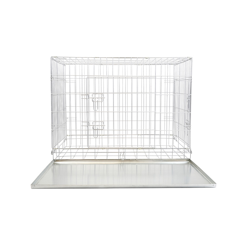 Caja metálica para perros de cría DH016-3 con bandeja de plástico