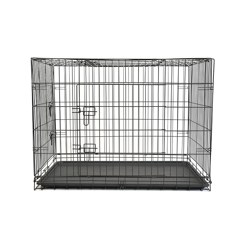 DH016-4 Caja para perros con jaula para mascotas de metal con bandeja de hierro de 2 puertas