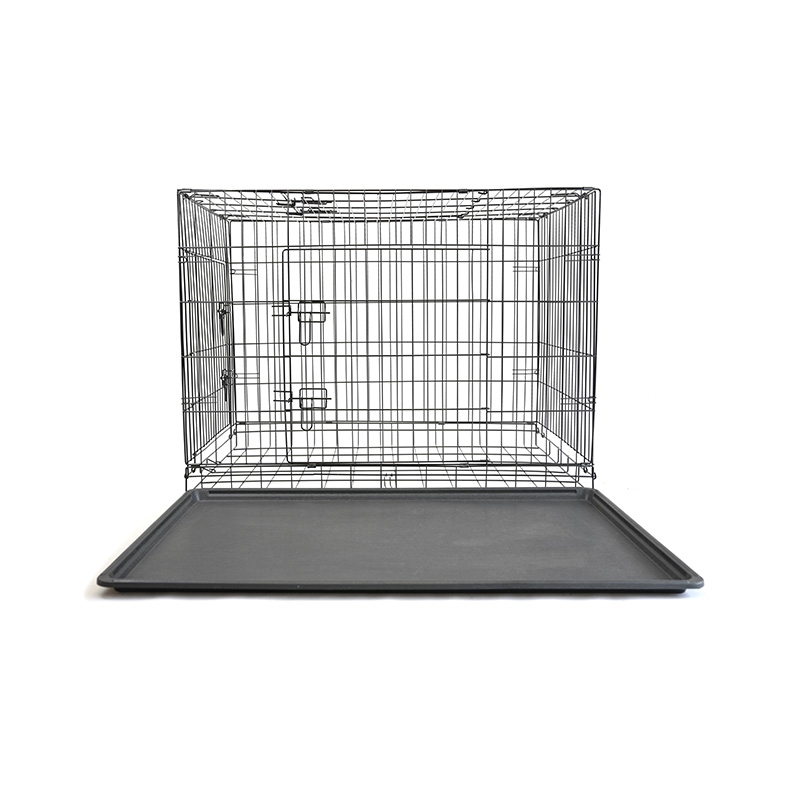 DH016-4 Caja para perros con jaula para mascotas de metal con bandeja de hierro de 2 puertas