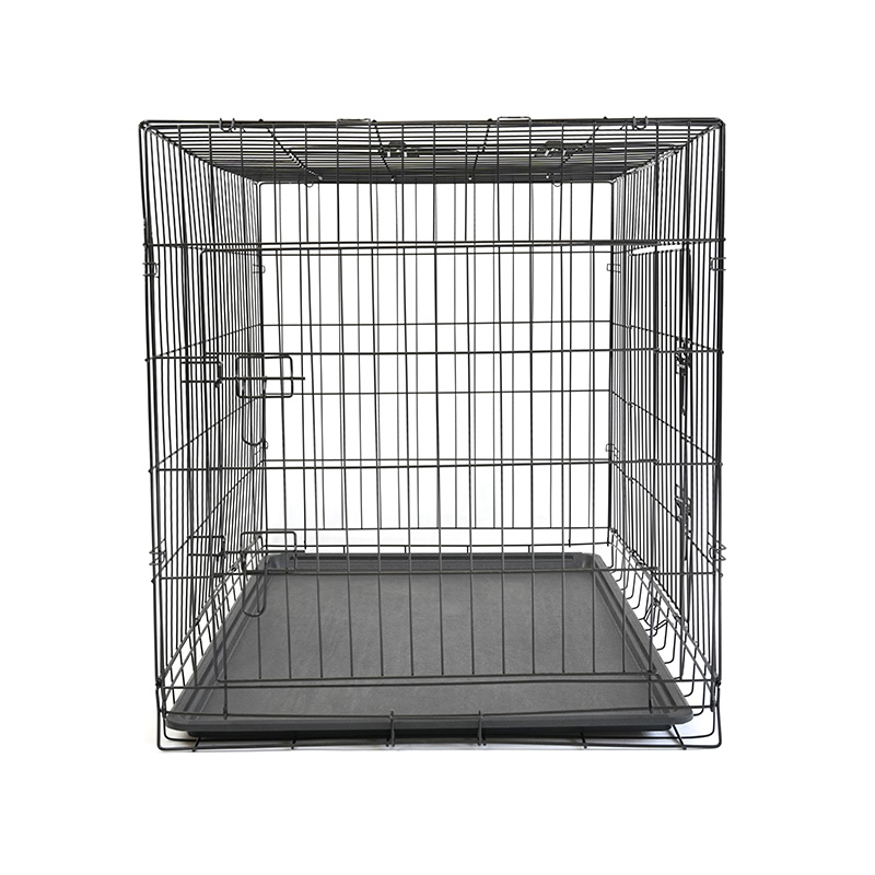 DH016-4 Caja para perros con jaula para mascotas de metal con bandeja de hierro de 2 puertas