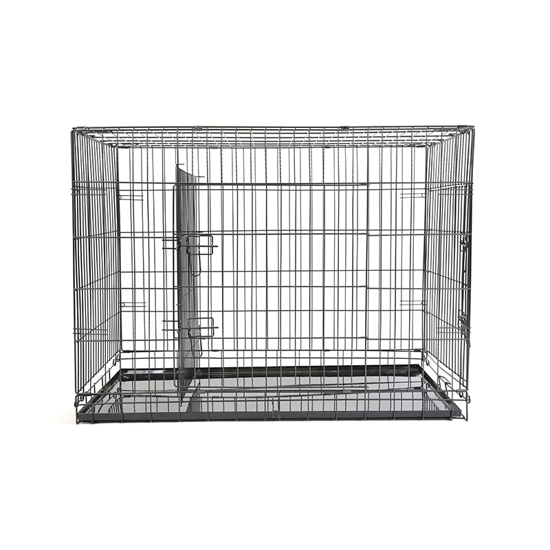 DH016-4 Caja para perros con jaula para mascotas de metal con bandeja de hierro de 2 puertas