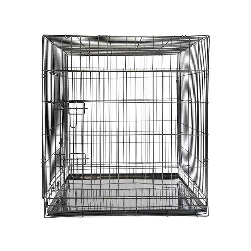 DH016-4 Caja para perros con jaula para mascotas de metal con bandeja de hierro de 2 puertas