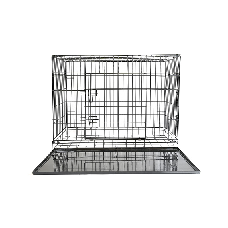 DH016-4 Caja para perros con jaula para mascotas de metal con bandeja de hierro de 2 puertas